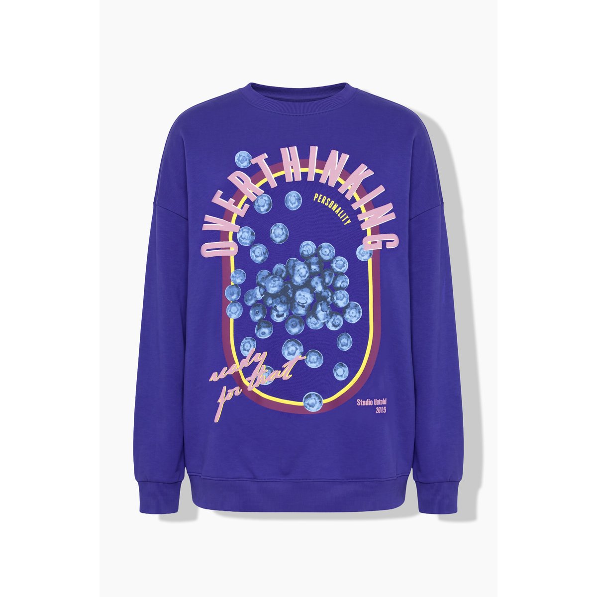 Sweat-shirt oversize, imprimé Overthinking bleu lilas, STUDIO UNTOLD