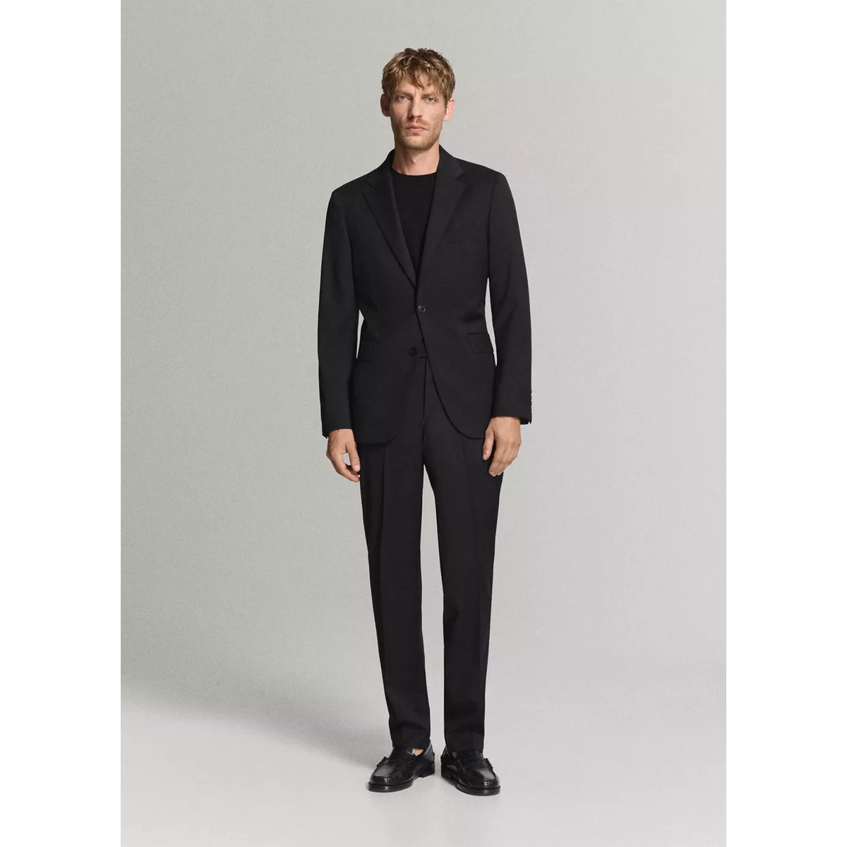 Pantalon costume Turín 100 % laine noir, MANGO MAN