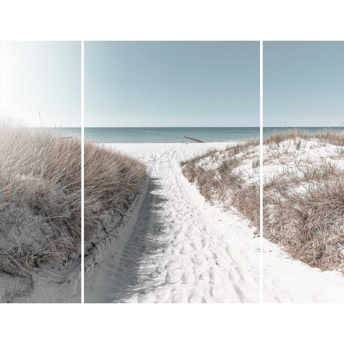 Triptyque Sur Toile Chemin De Plage 125x97 Cm PLAGE tableaux sur toile-beige, CEANOTHE