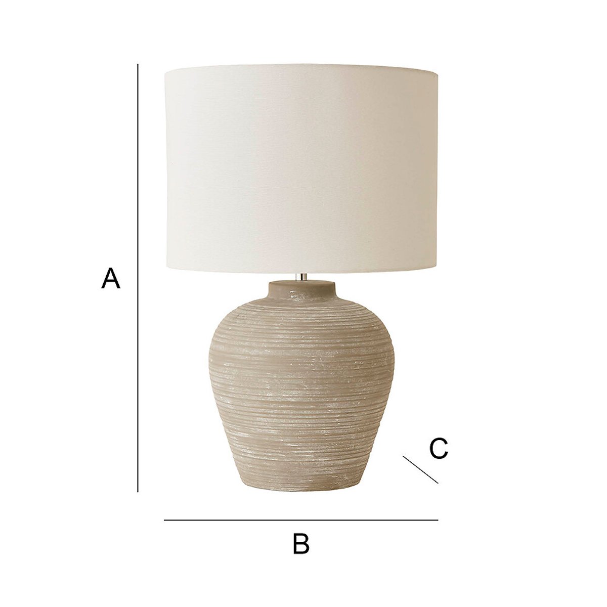 Reba Stone Grey Ceramic Table Lamp with Linen Shade grey, SO'HOME