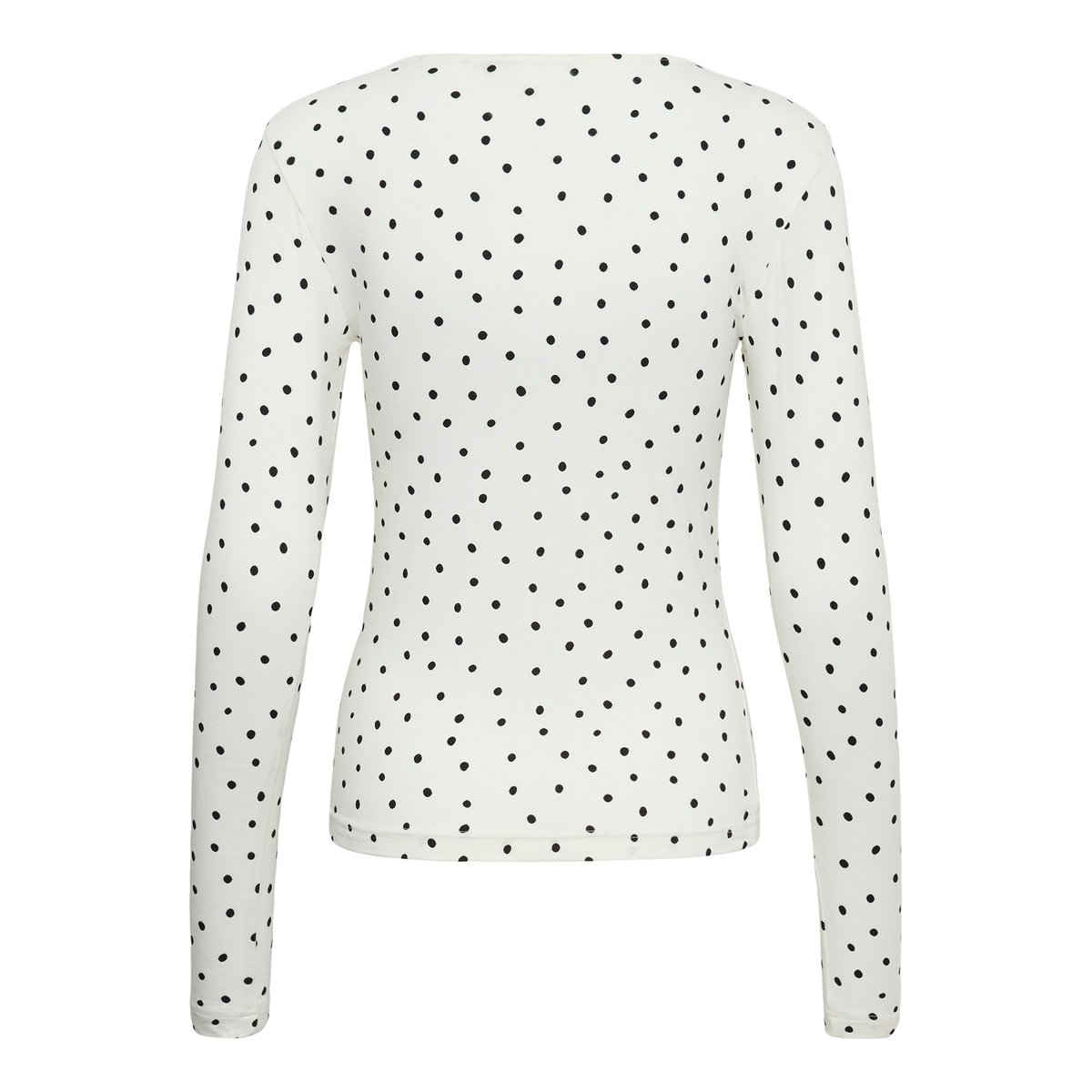 T-shirt manches longues coupe décontractée blanc noir chalk/black dot, KAFFE