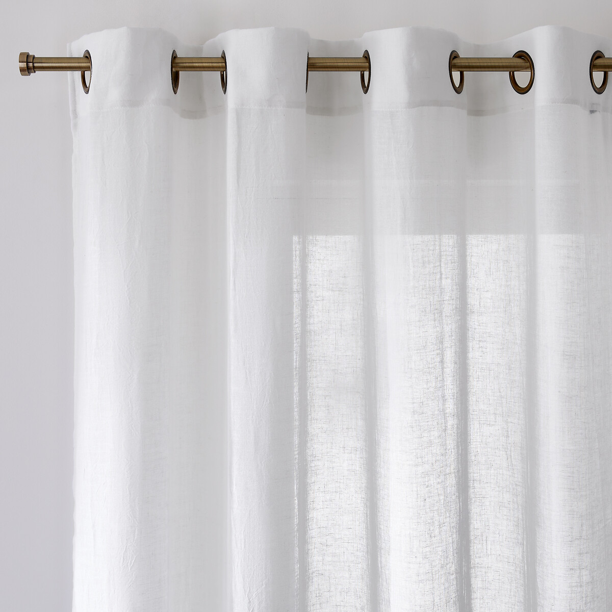 Voilage polyester et lin oeillet Aron blanc, LA REDOUTE INTERIEURS