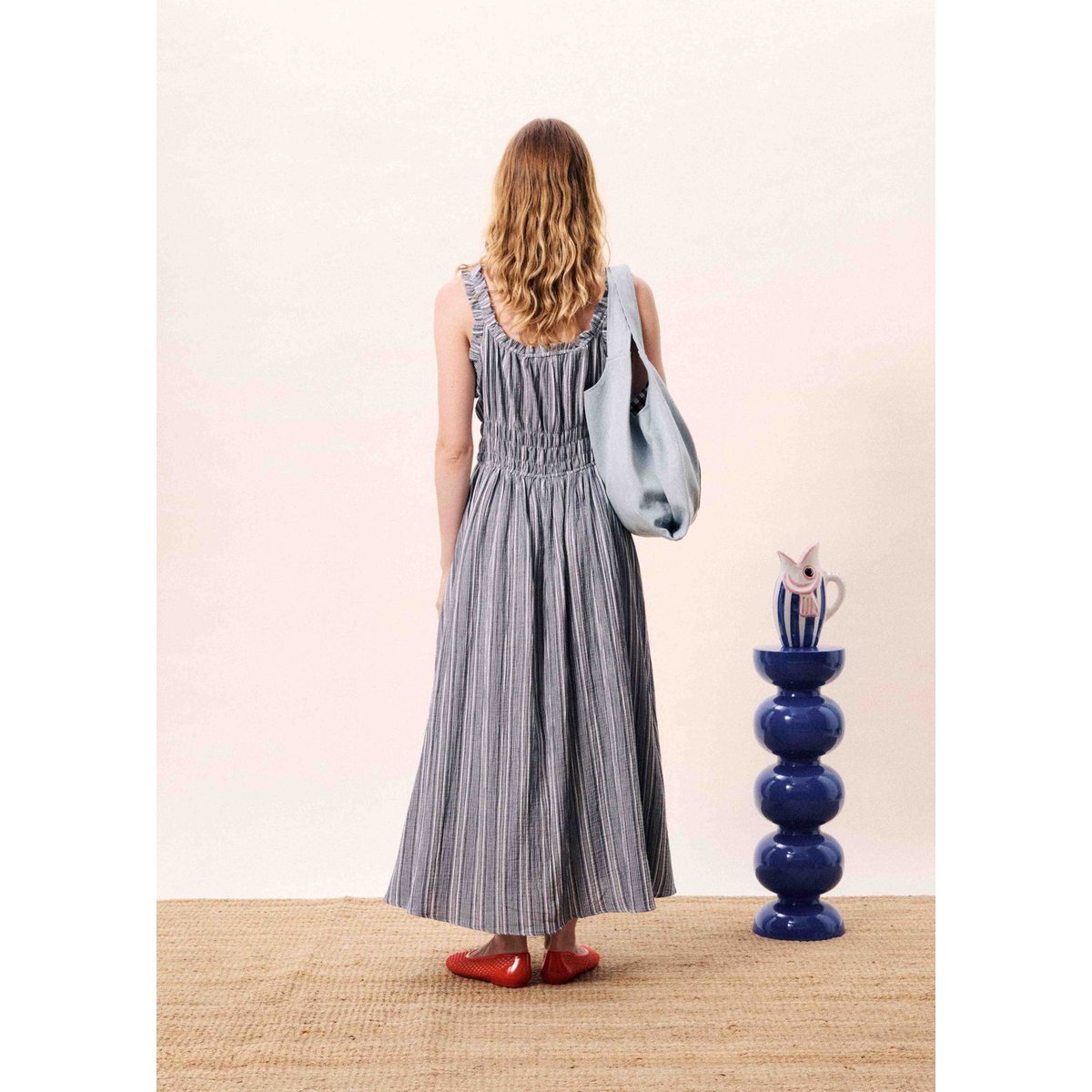 Robe en coton OBEA bleu jean, FRNCH