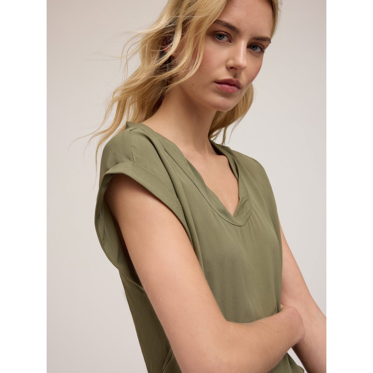 Blouse à bord torsadé verde militare, MOTIVI