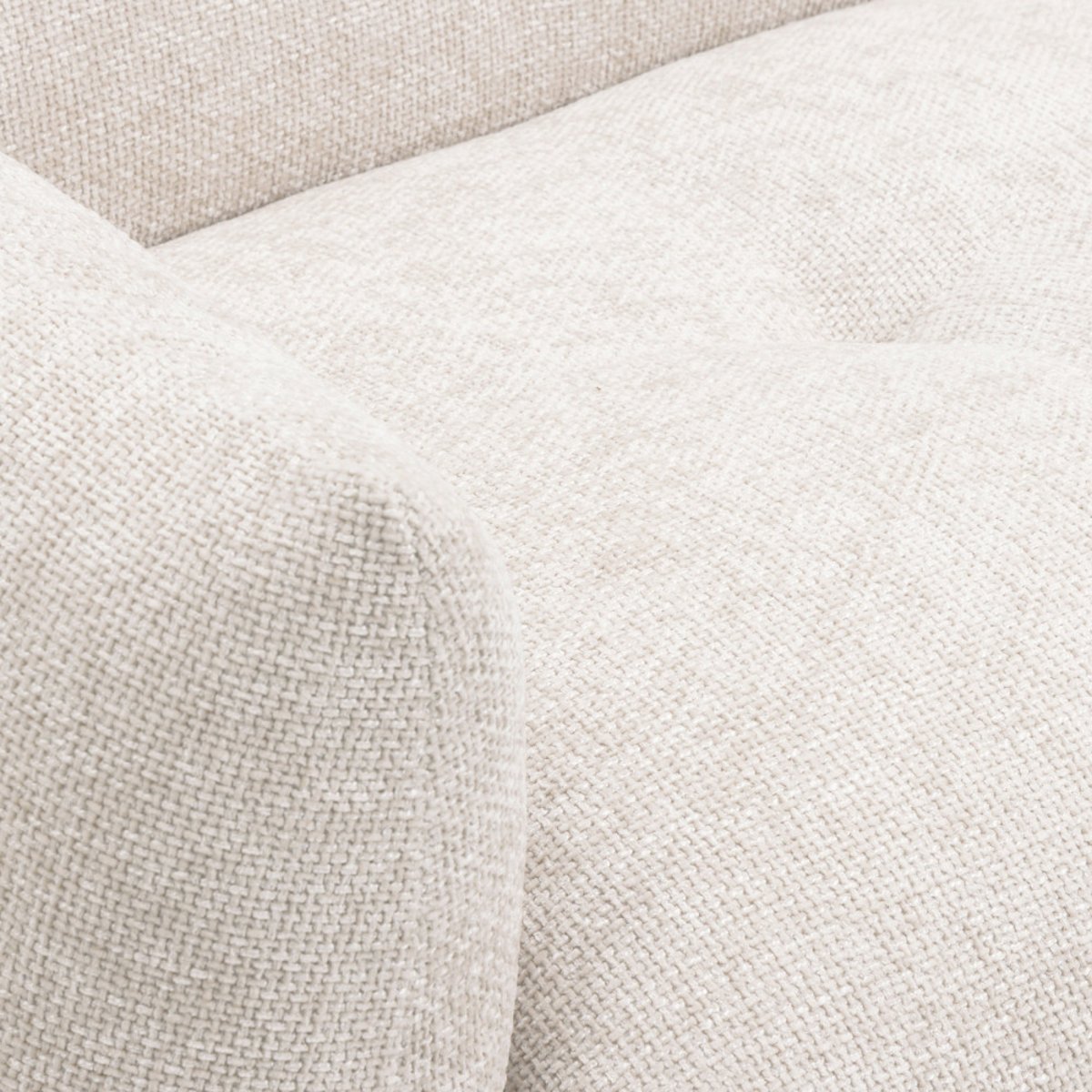 Fauteuil en tissu à dossier capitonné- BOCCA écru, DRAWER