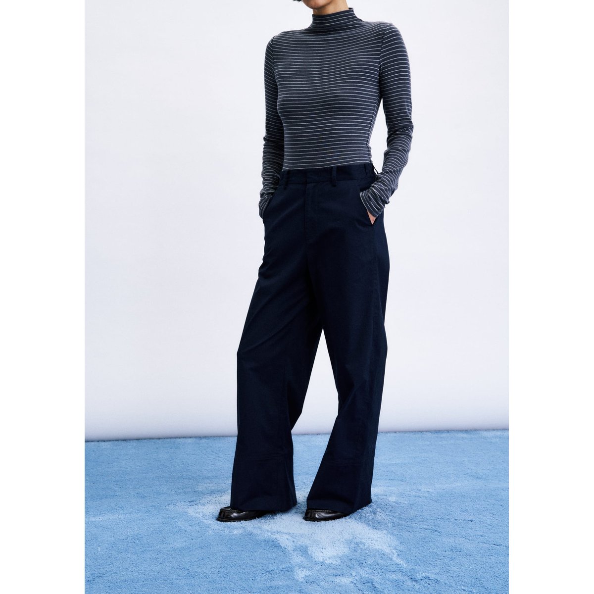 Pantalon Voio en coton VOIO bleu marine, FRNCH