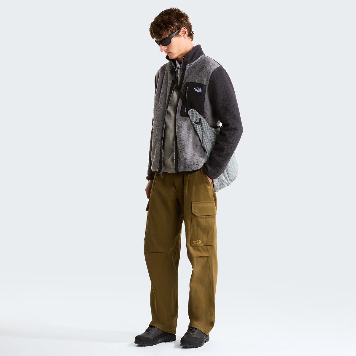 Sweater met rits en opstaande kraag grijs/zwart, THE NORTH FACE