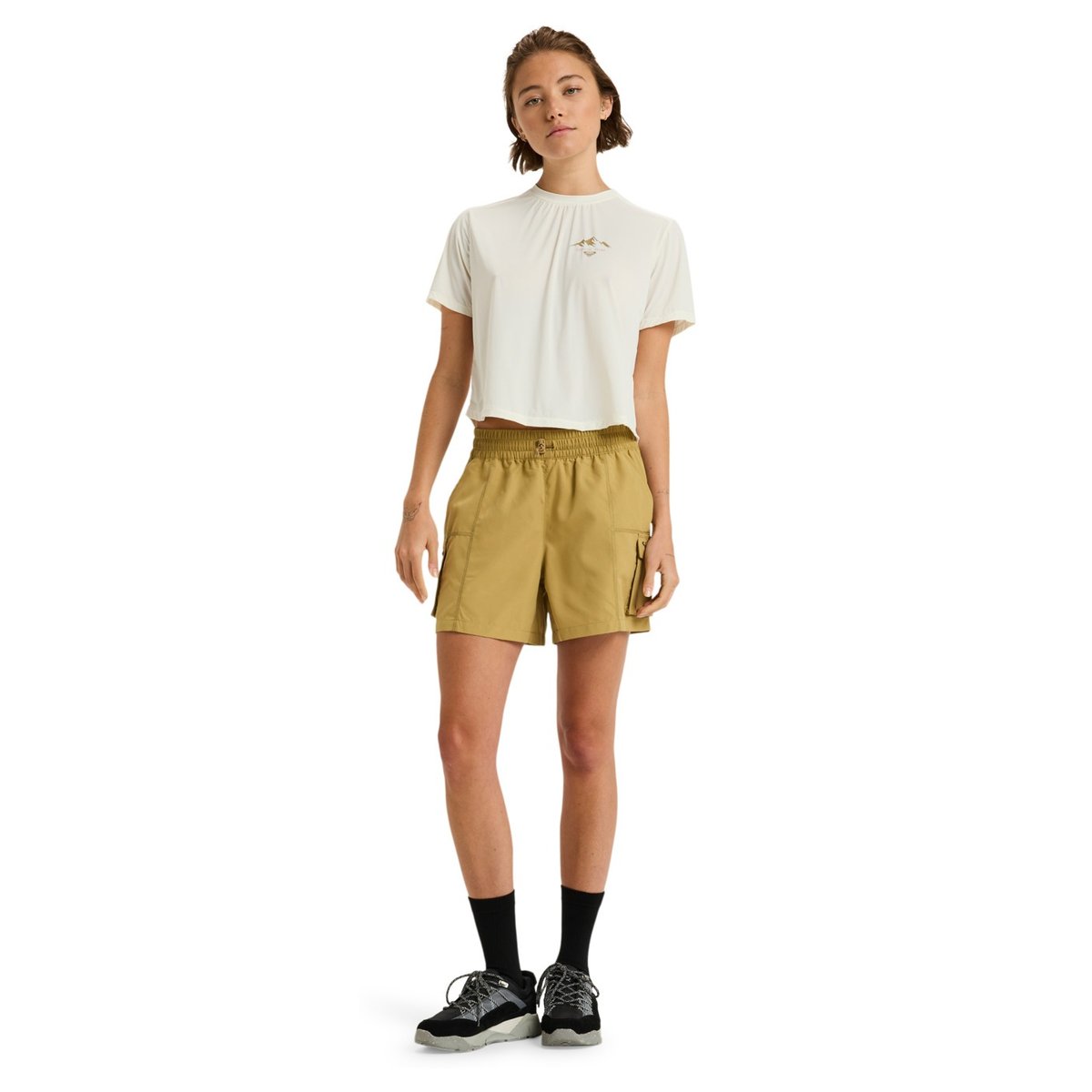 T-Shirt de sport, manches courtes, col rond, . blanc whisper white, ROXY