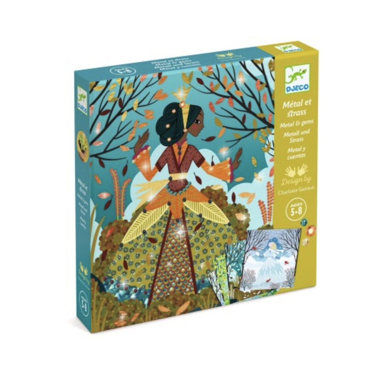 Kit creatif metal et strass - Des robes couleur du temps - couleur unique, DJECO
