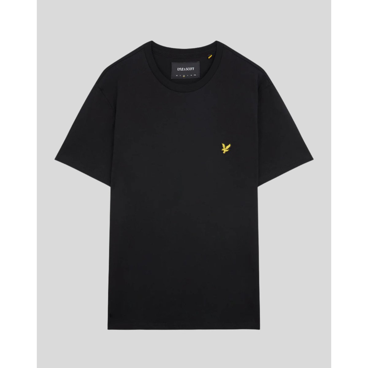 T-shirt en coton col rond noir jais, LYLE & SCOTT