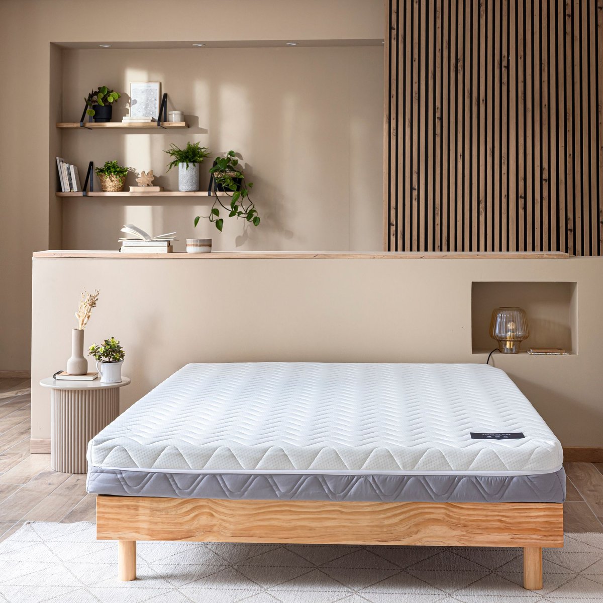 Matelas ressorts ensachés 16 cm Embellie 2.0 couleur unique, TERRE DE NUIT