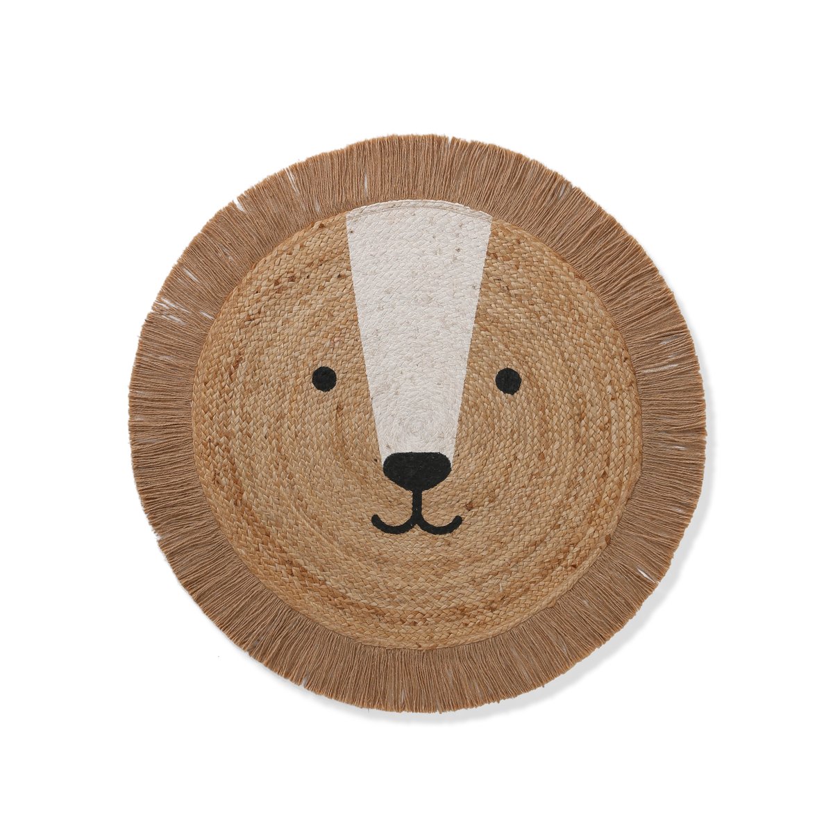 Tapis rond en jute Lion beige doré, VERTBAUDET