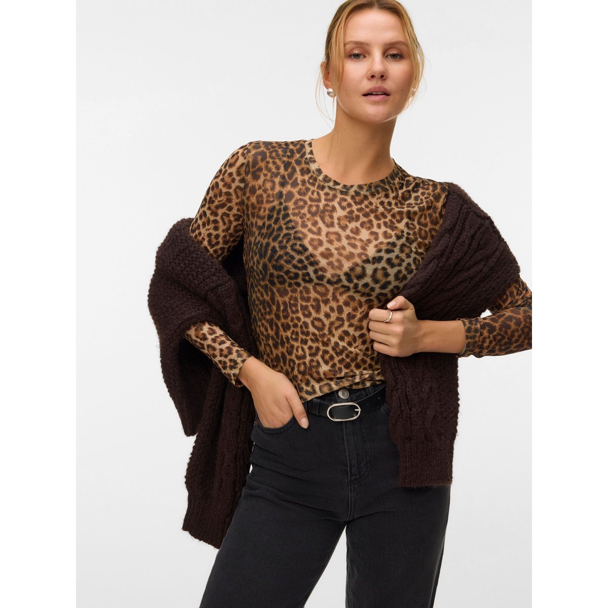 Top silver mink, VERO MODA