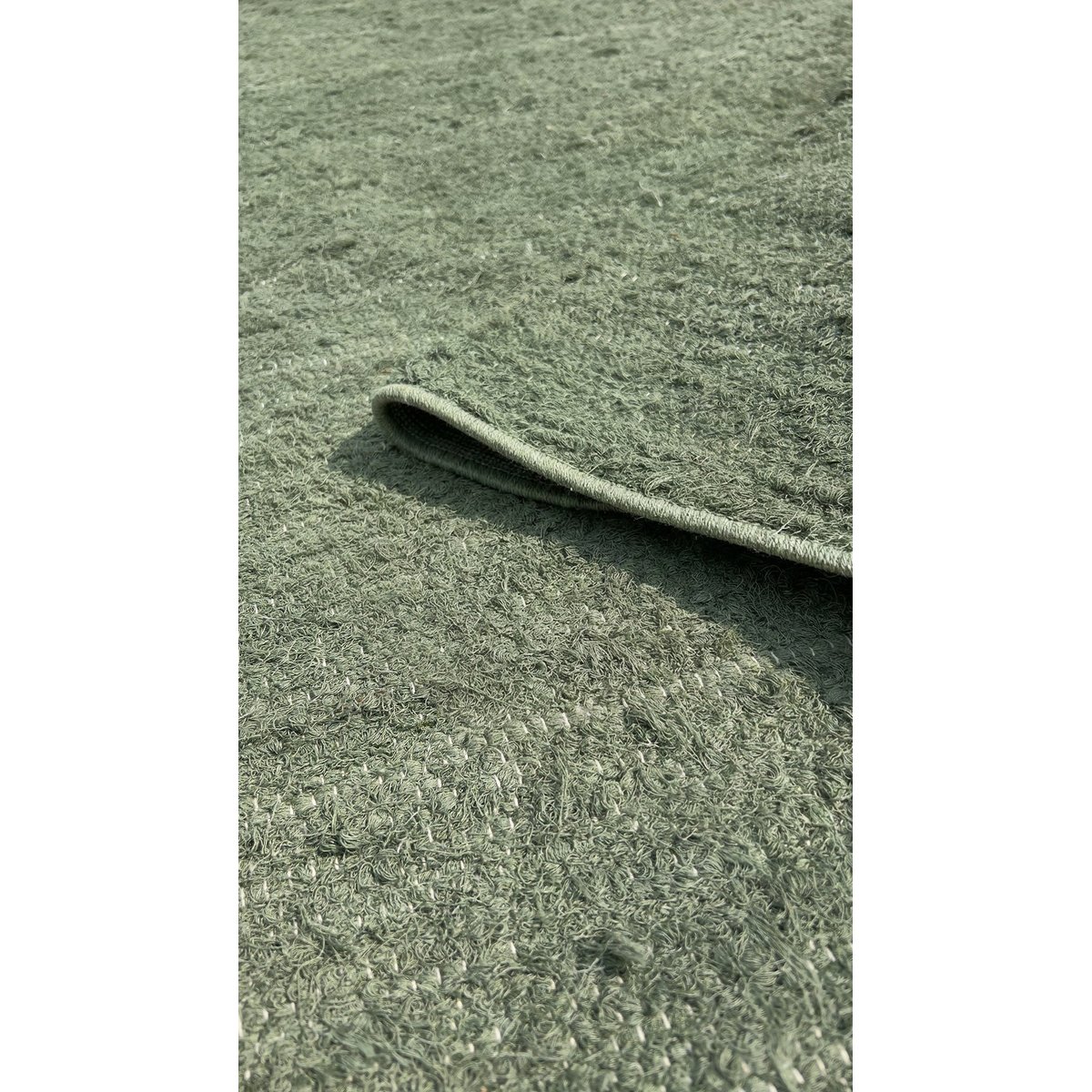 Tapis en coton recyclé tissé à la main AMALIA vert naturel, AFK LIVING