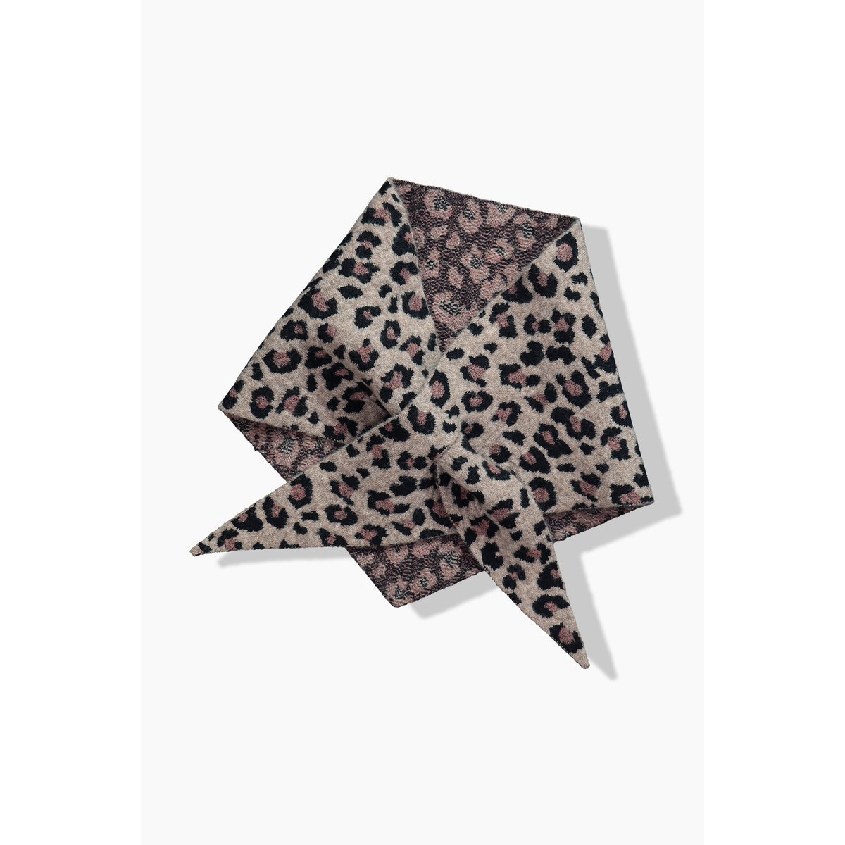 Foulard triangulaire, motif léopard beige, ULLA POPKEN