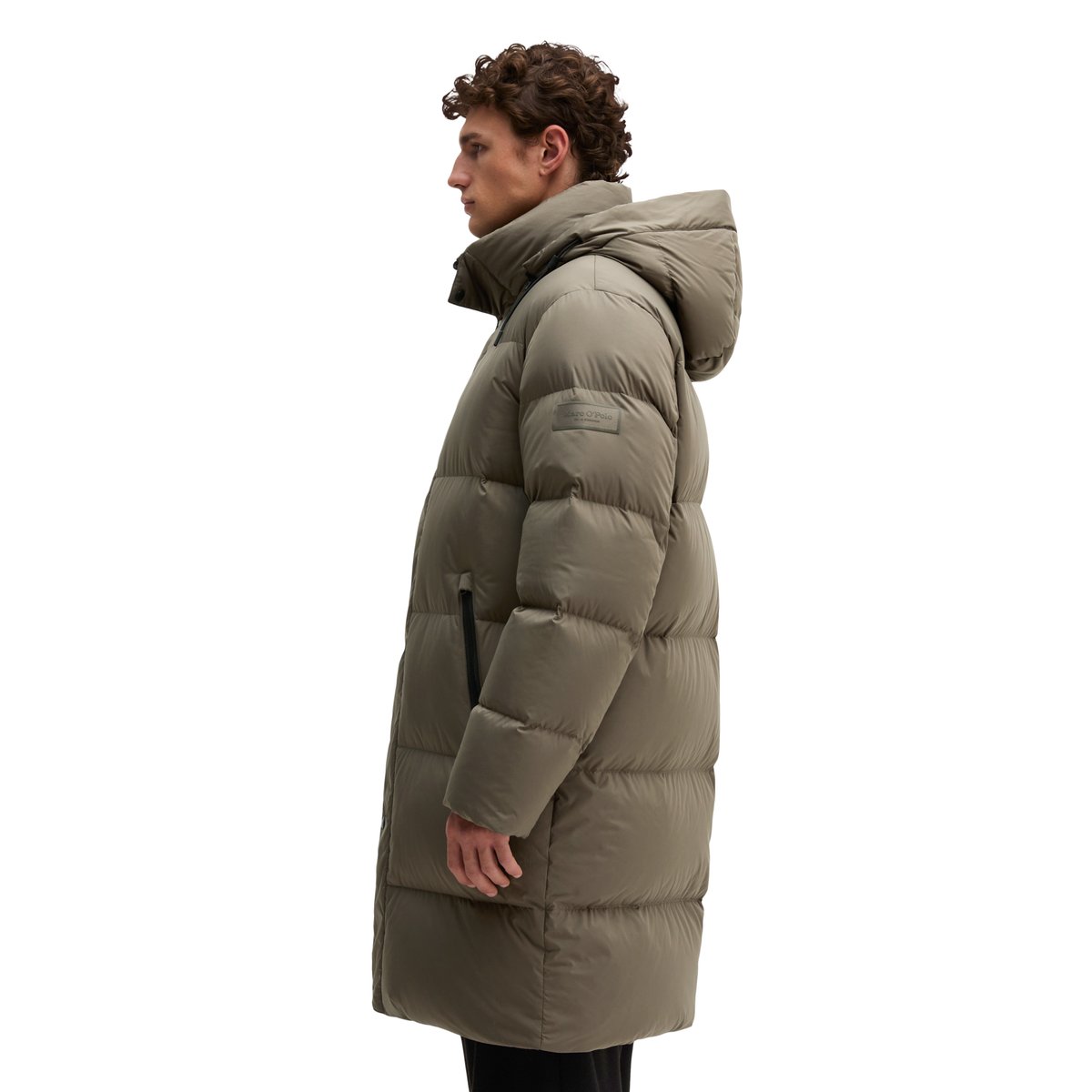 Manteau en duvet coupe classique avec une capuche ample marron, MARC O'POLO