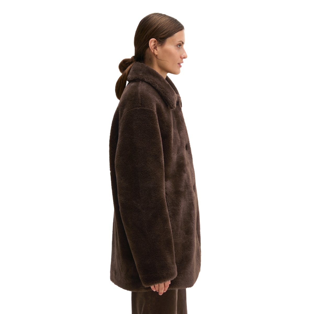 Petit manteau en peluche au style décontracté en polyester recyclé marron, MARC O'POLO