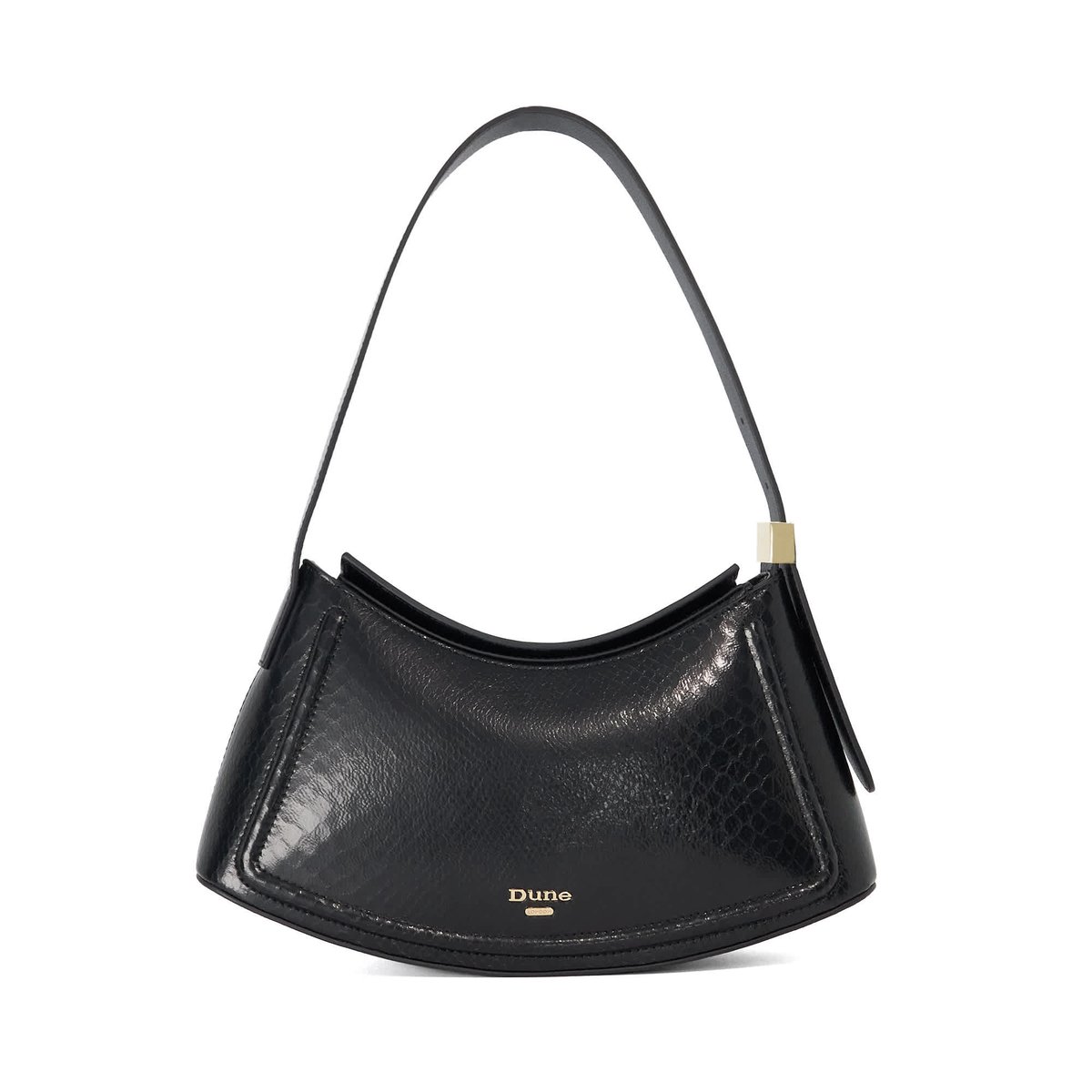 Sac à bandoulière sculptural - DEPENDENT black-black leather, DUNE LONDON