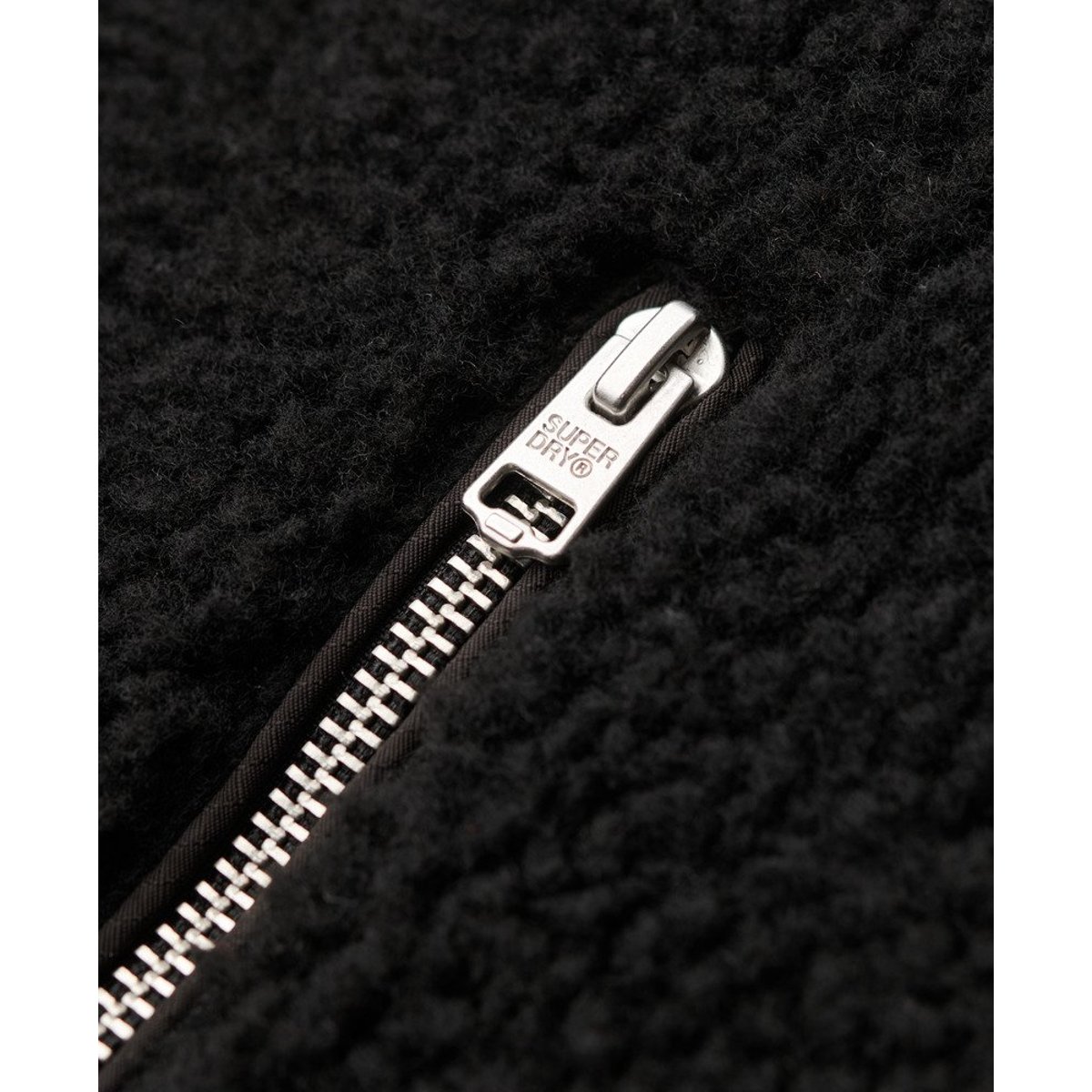 Polaire sherpa zippée avec poche noir, SUPERDRY