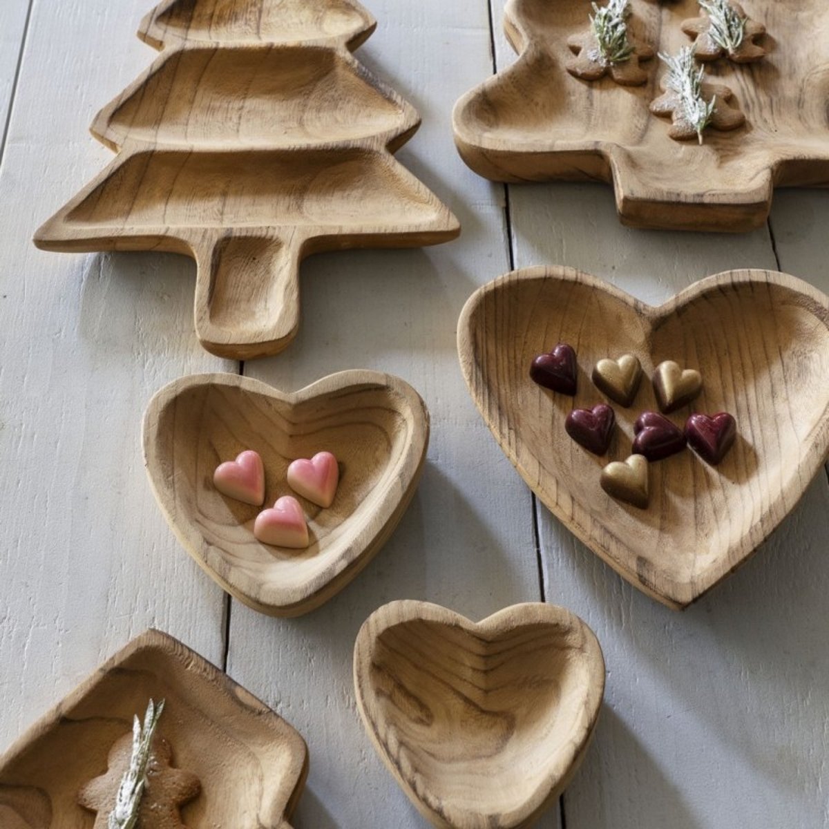 Bol bois coeur set de 2 bois clair, MADAM STOLTZ