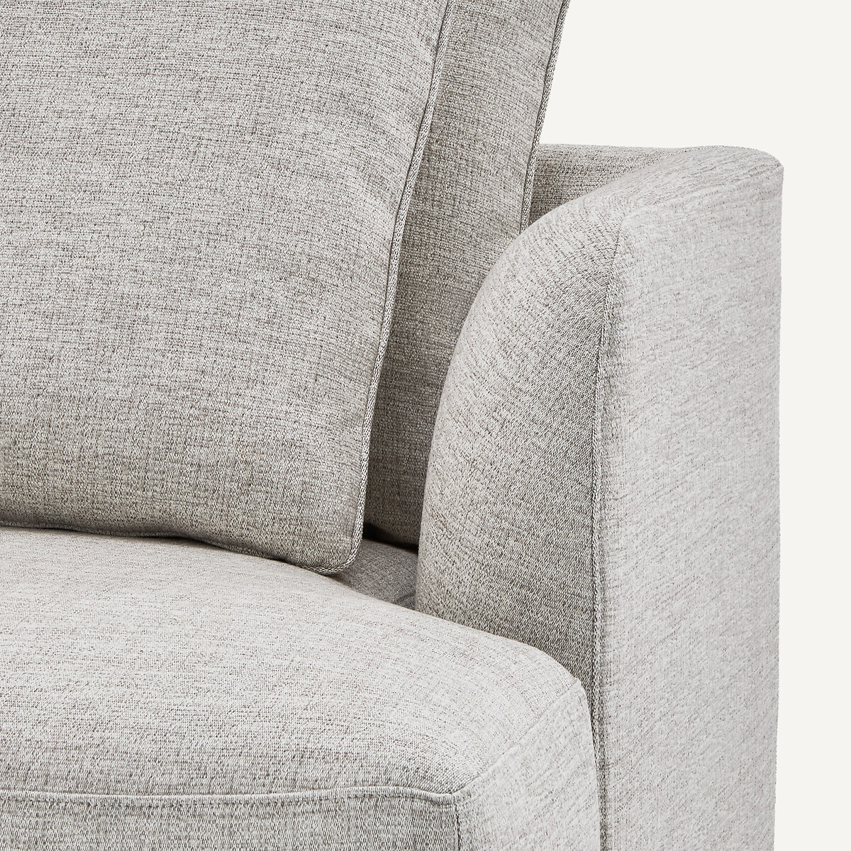Demi-canapé droit, modulable en toile jaspée, TIBERIO gris/blanc, AM.PM