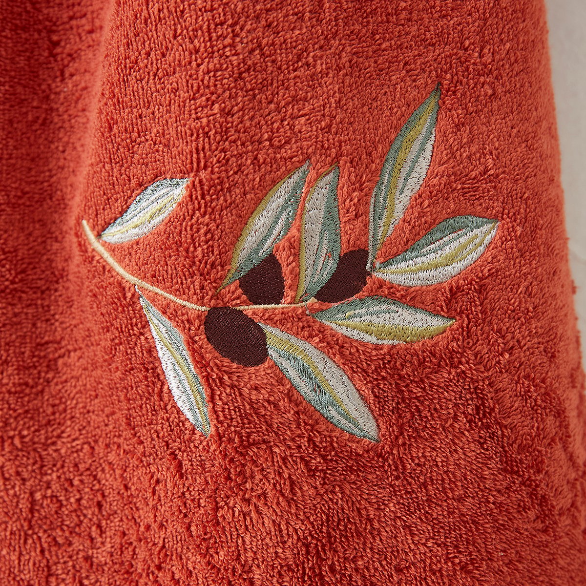Drap de bain OLIVERAIE terre cuite, SYLVIE THIRIEZ