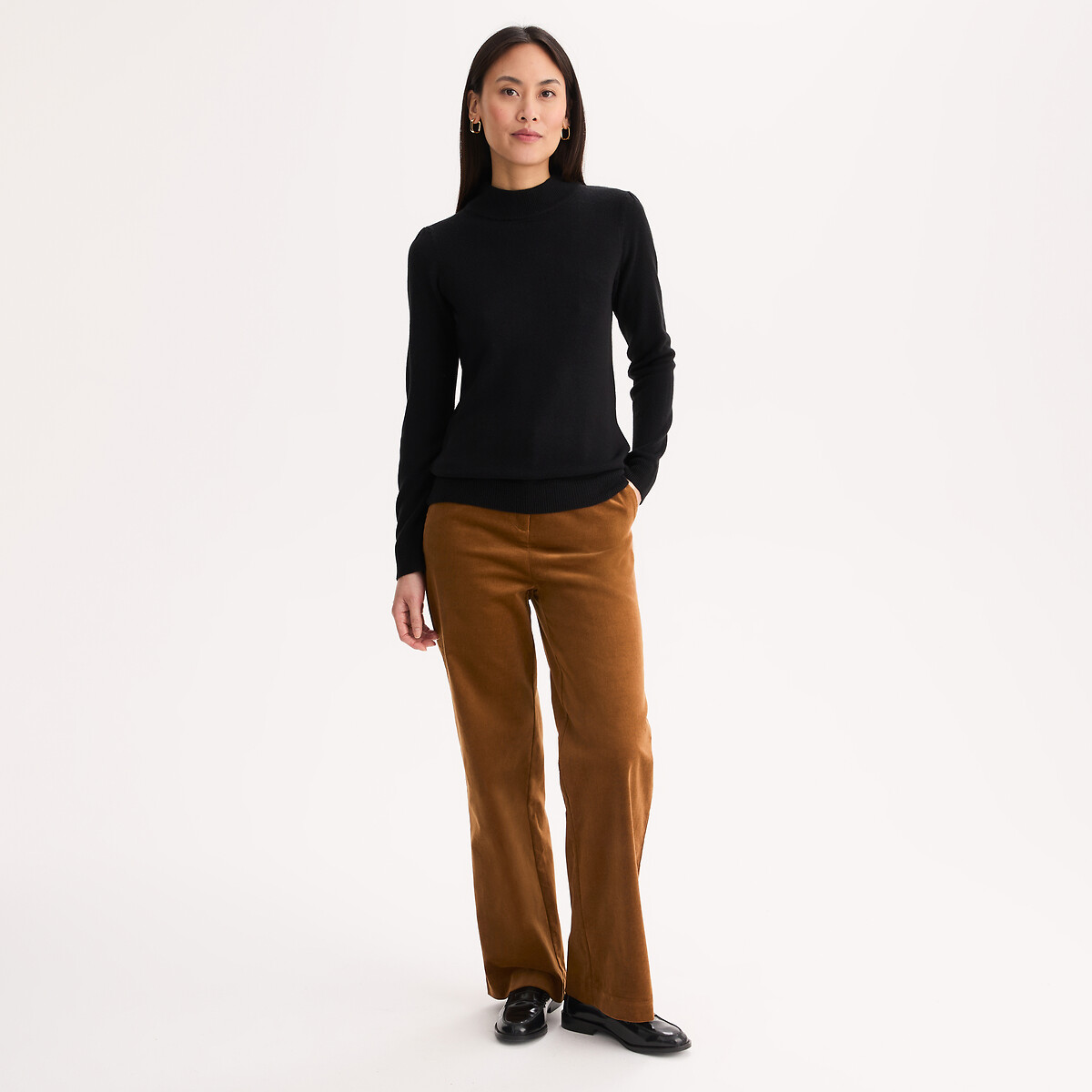 High Neck Jumper in Soft Knit black, ANNE WEYBURN