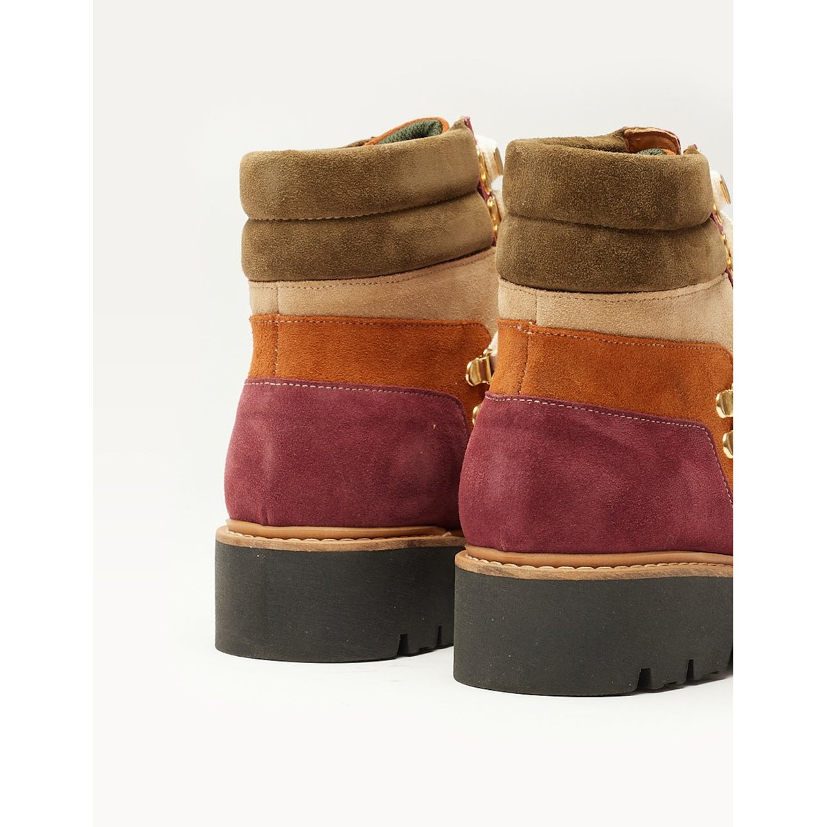 Bottines à lacets TALIE cognac beige bordeaux, ODAJE