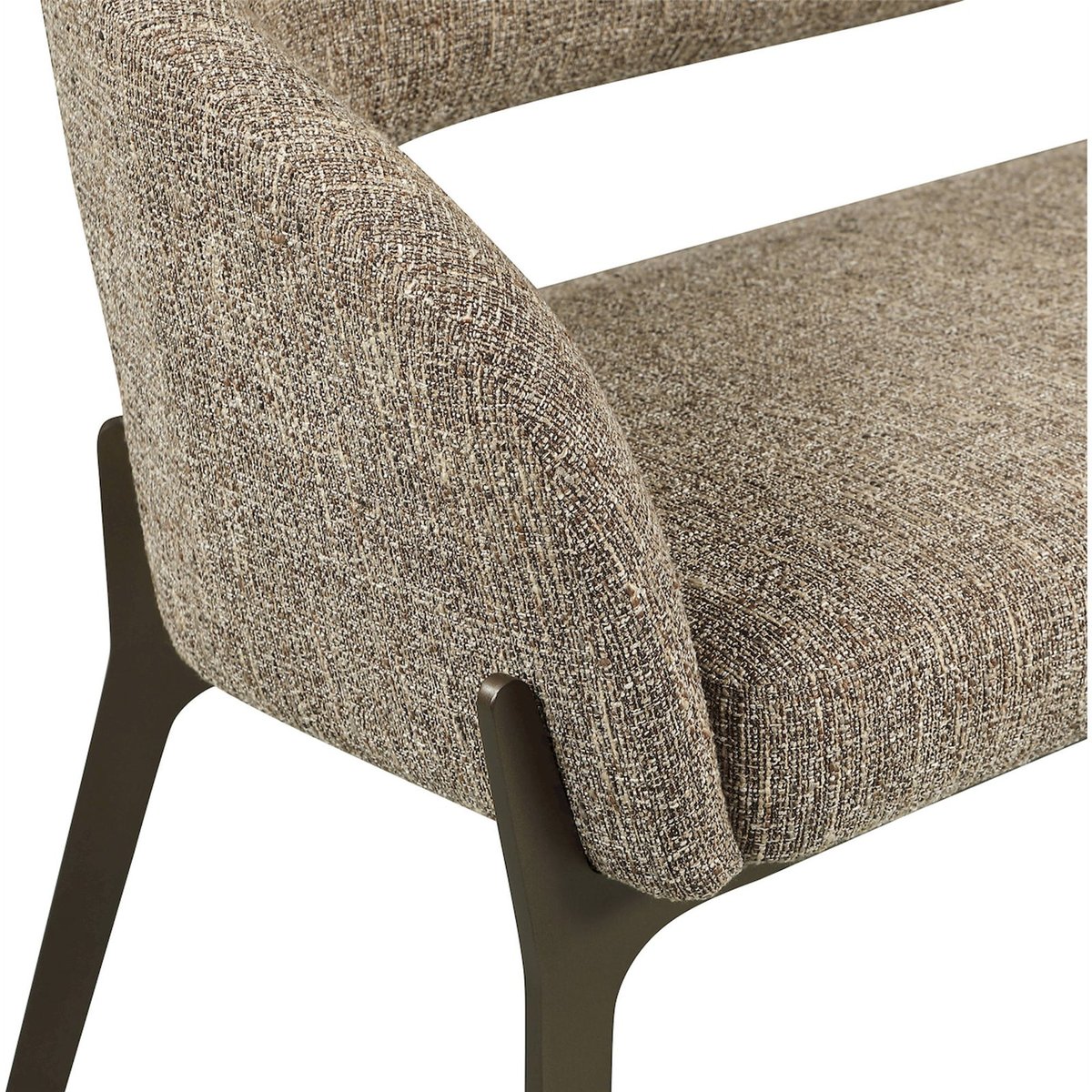 Banquette de repas en tweed tweed marron et bronze, RECOLLECTION