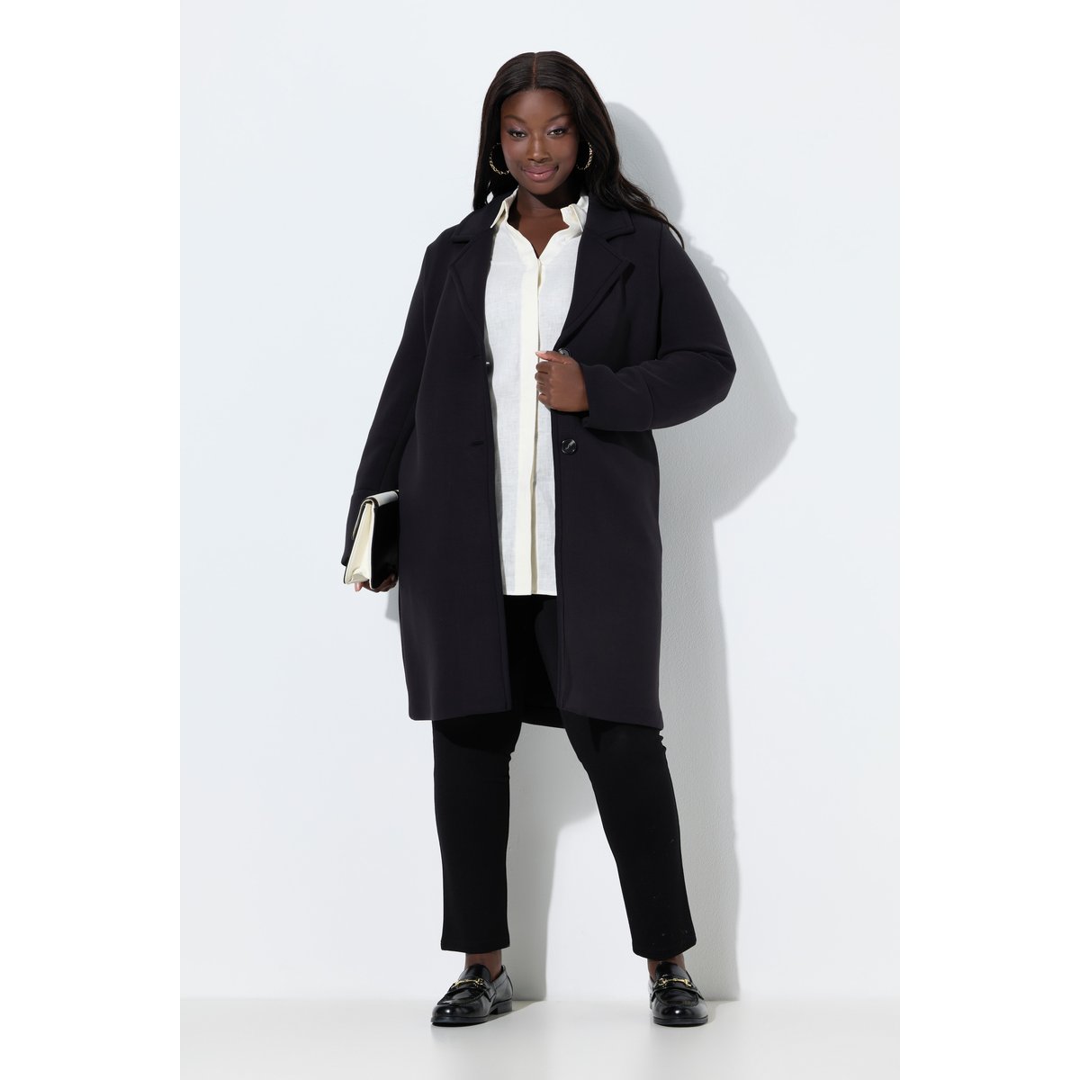 Manteau en tissu Scuba noir, ULLA POPKEN