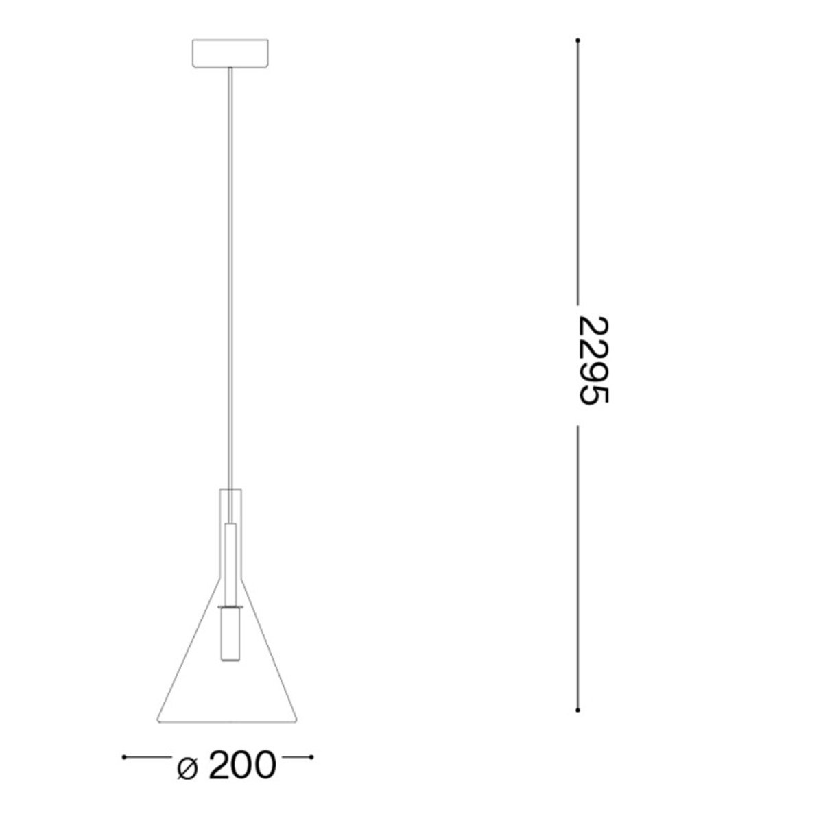 Suspension verre conique Empire transparent, MILLUMINE