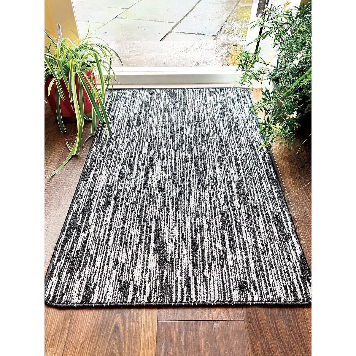 Broken Stripe Stain Resistant Runner charcoal, MY MAT