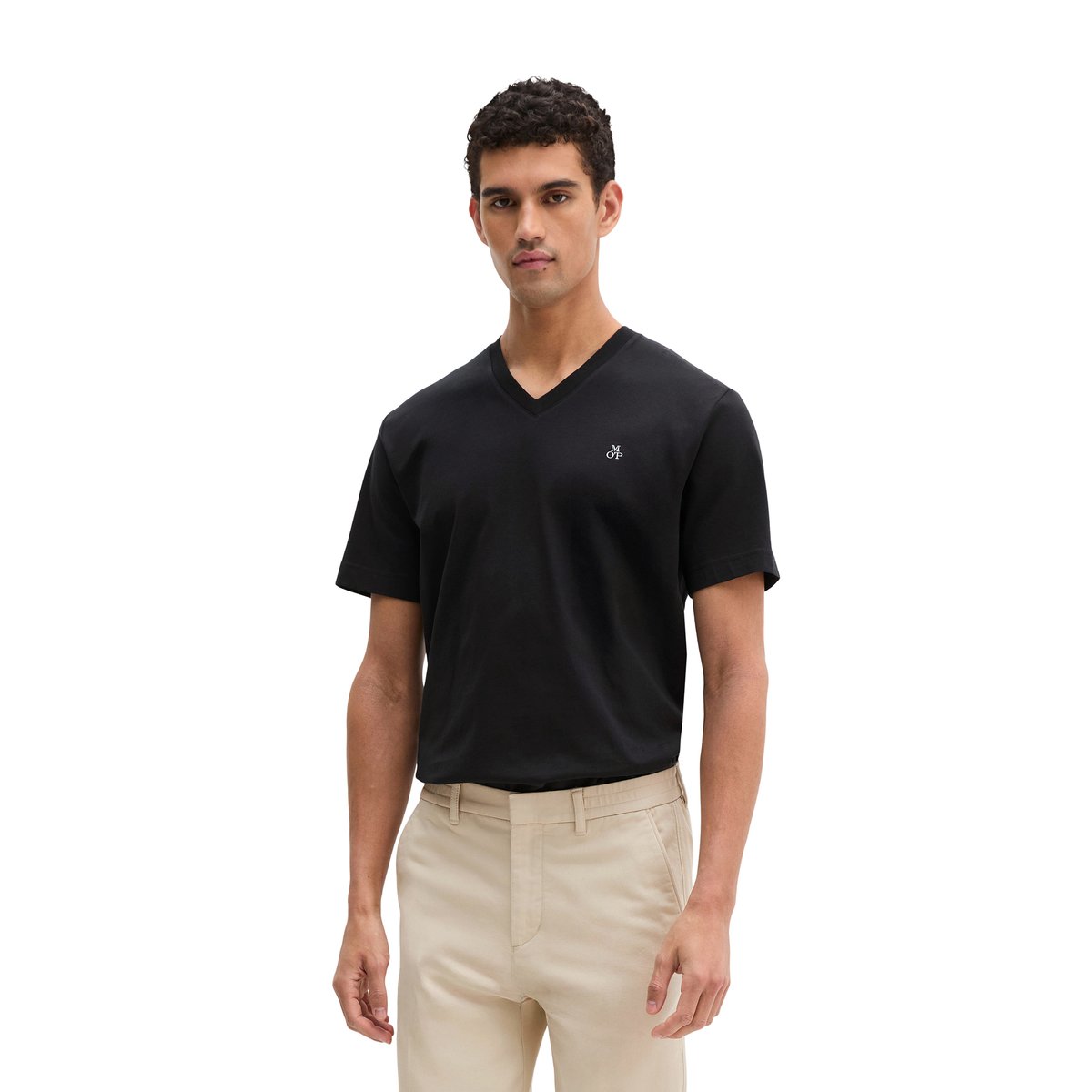 T-shirt regular en pur coton bio noir, MARC O'POLO