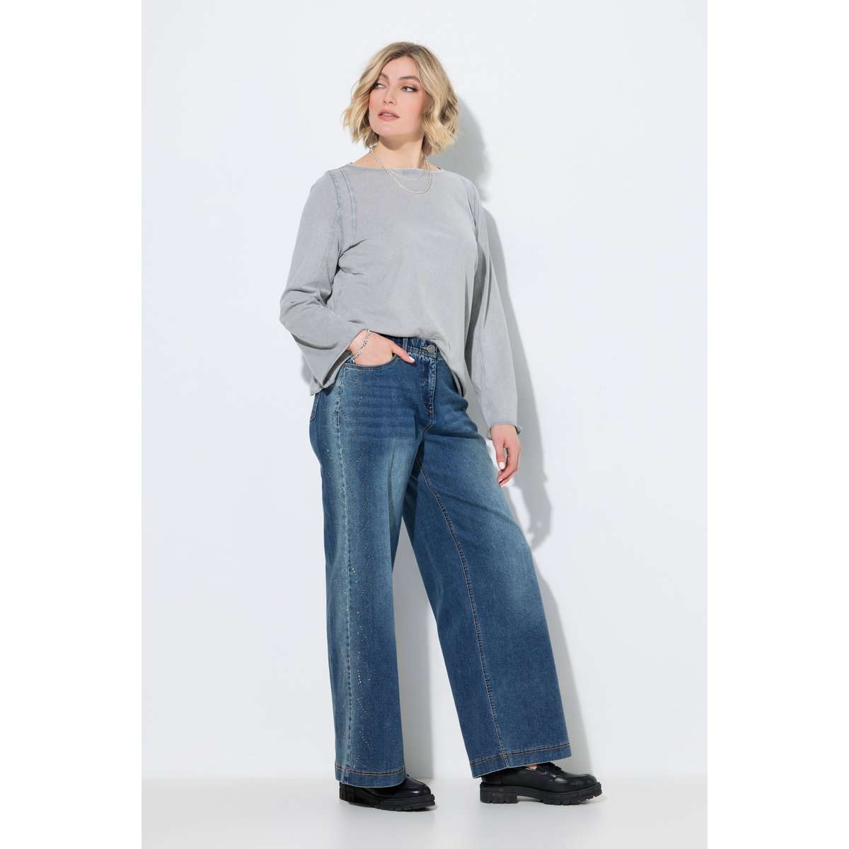 Jean Mary, jambe ultra-large bleu jean, ULLA POPKEN