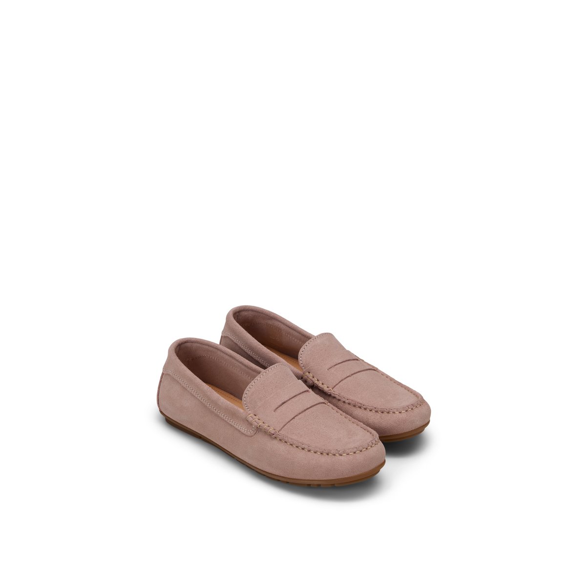Mocassin modèle Selma en cuir de vachette velours rose, MARC O'POLO