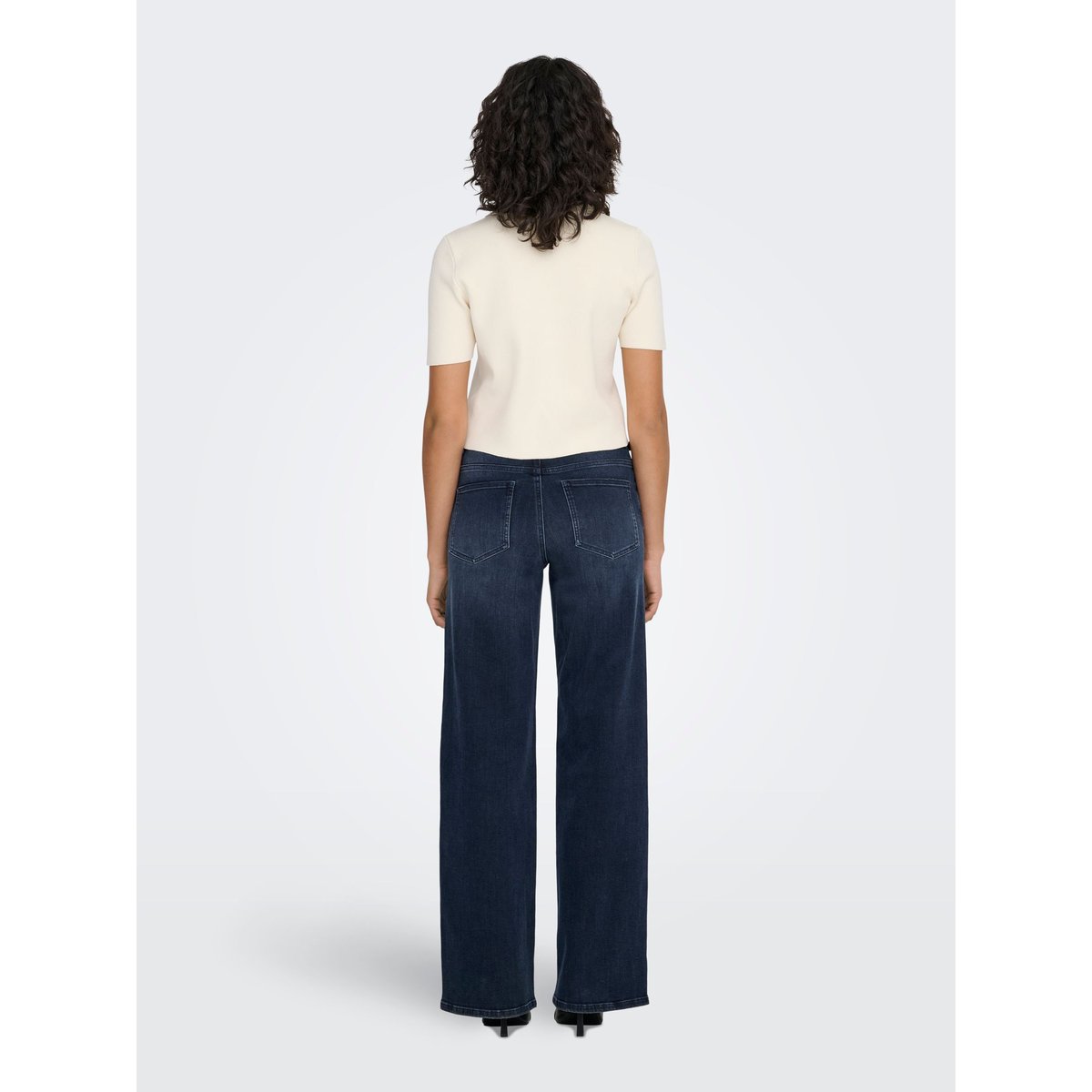 Jean À Jambe Large blue black denim, ONLY