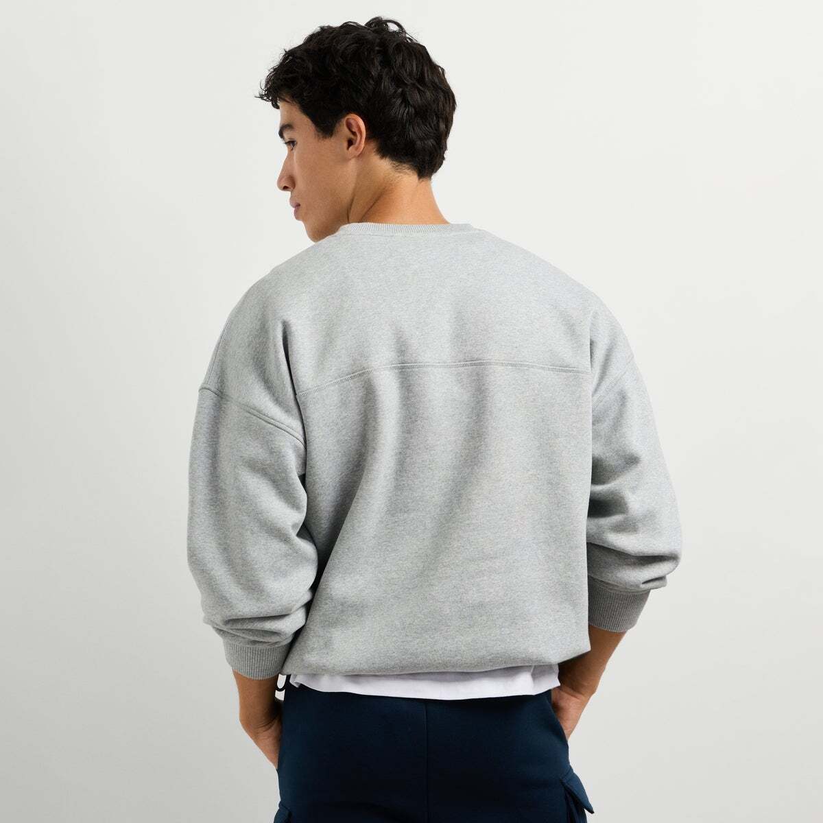 Sweat-Shirt À Col Rond Coupe Casual gris chine, PEPE JEANS