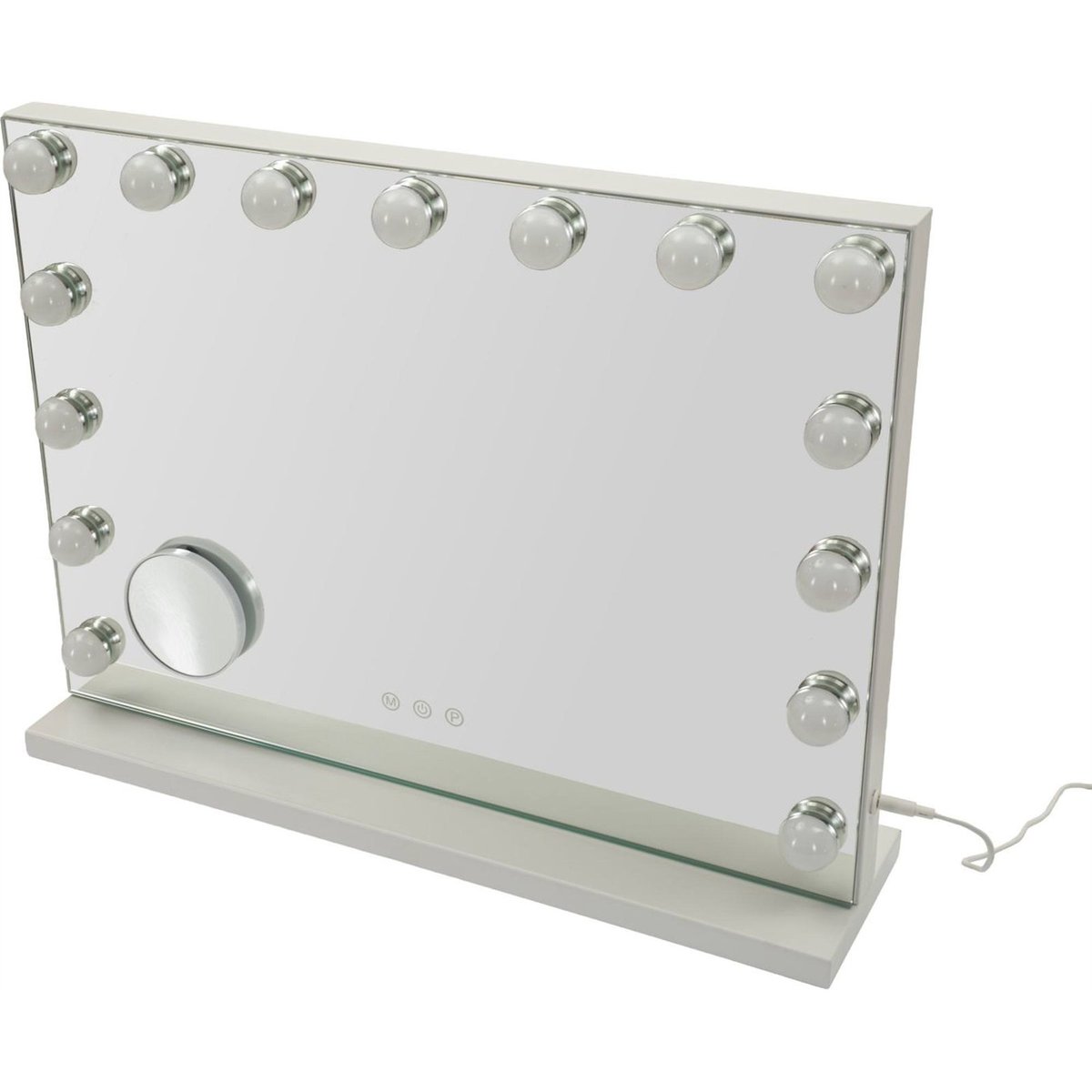 Miroir de table lumineux hollywood en fer MODERN blanc, RECOLLECTION