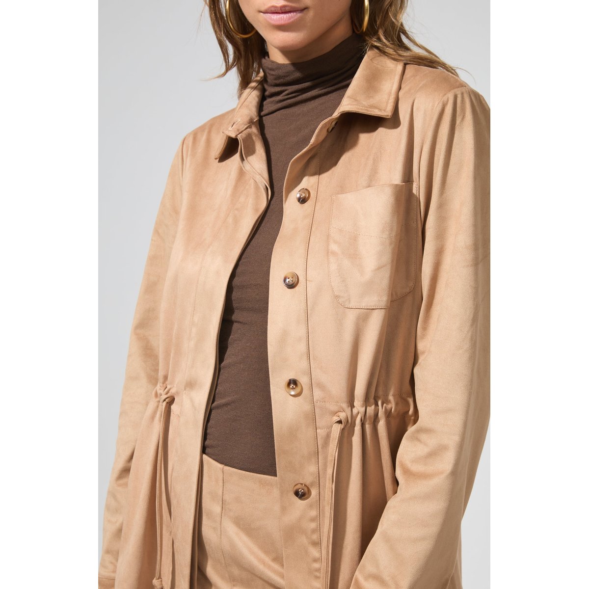 Veste fine boutonnée YEPA beige, BENOA