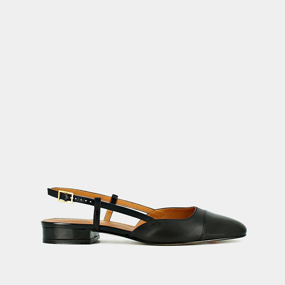 Ballerines cuir à talon Dhapou noir, JONAK