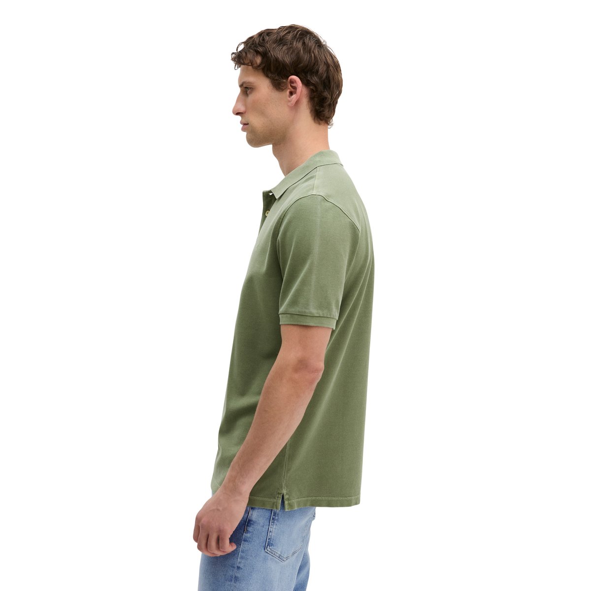 Polo Piqué Garment-dyed régulier en coton bio vert, MARC O'POLO