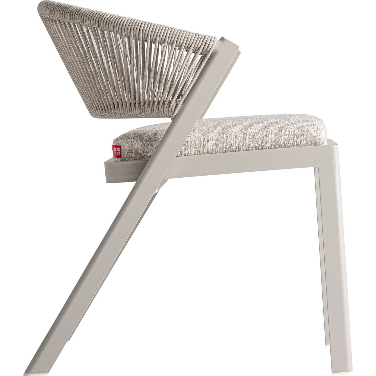 Chaise contemporaine dossier tressé VACIO gris et ivoire, RECOLLECTION