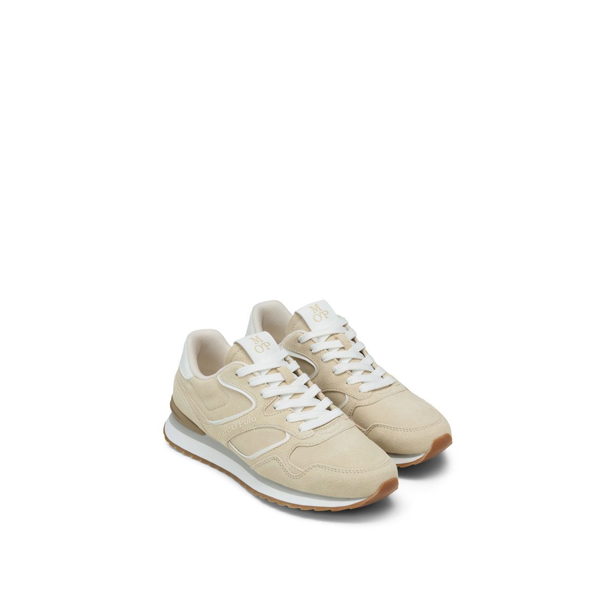 Sneaker modèle Maxima en cuir velours doux gris clair, MARC O'POLO