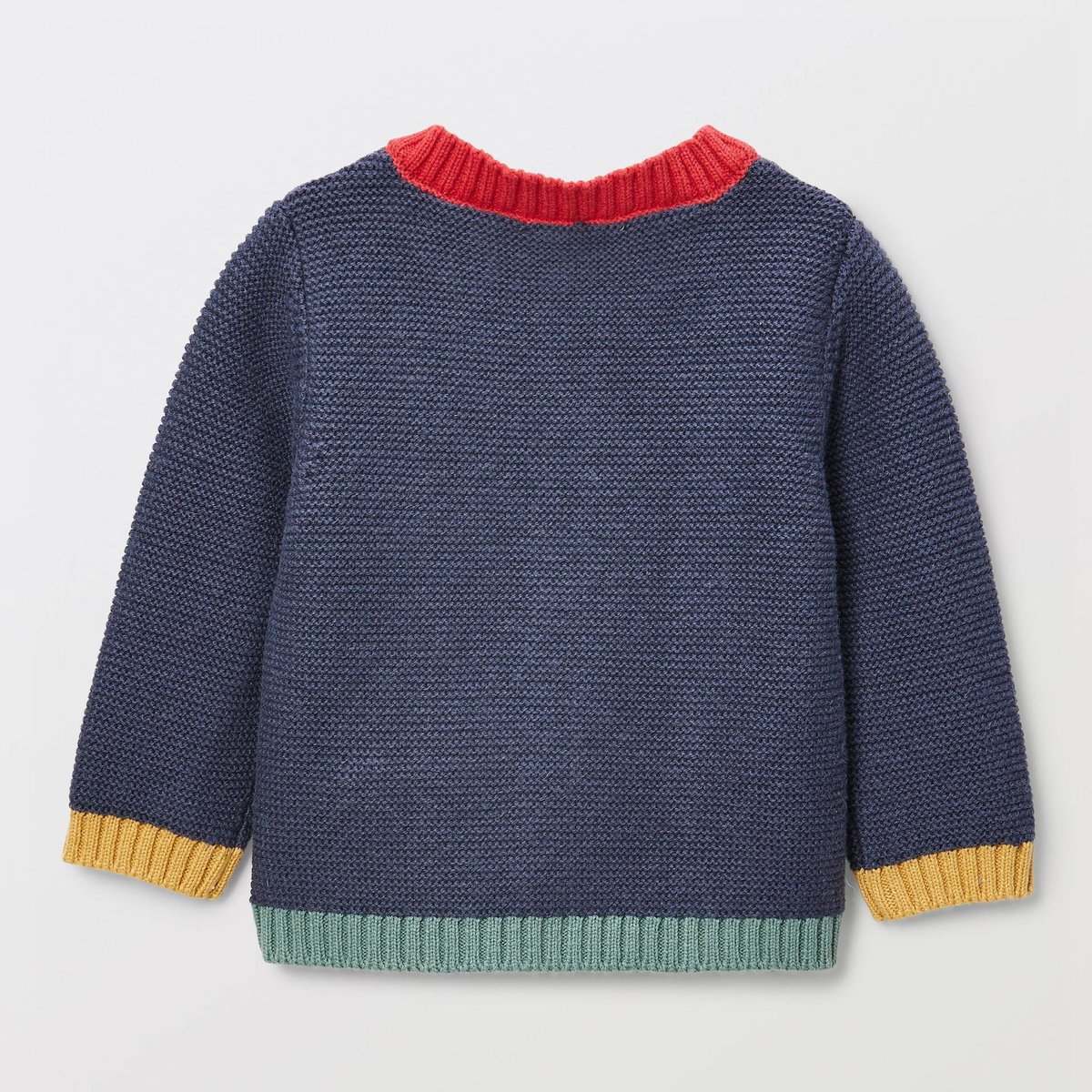 Cardigan en point mousse en coton pierre bleue, BOUT'CHOU