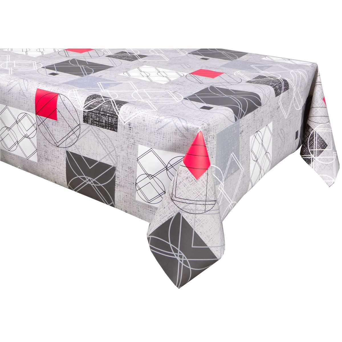 Nappe en toile cirée rectangulaire MOMA gris, TOILINUX