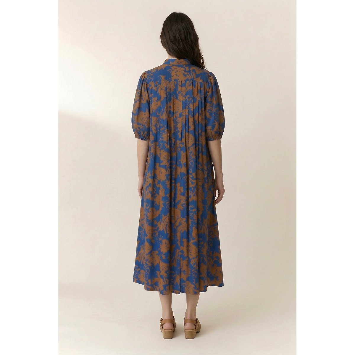 Robe chemise ample imprimé floral, ROCA imprimé bleu/caramel, LEON & HARPER