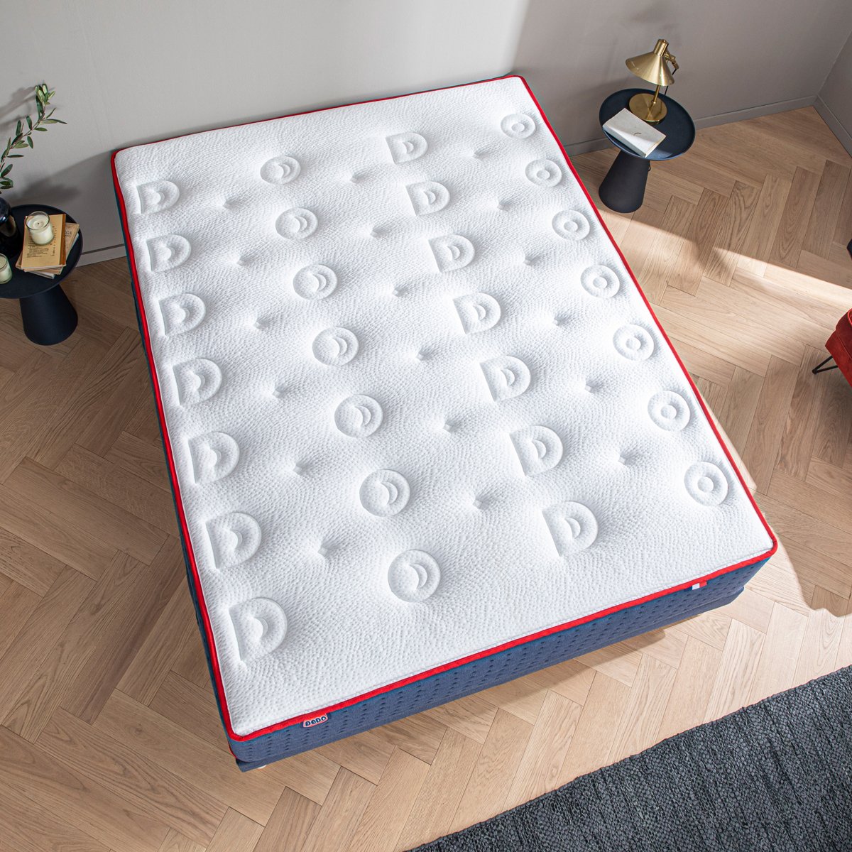 Matelas LE VERITABLE ferme - Bleu blanc, bleu foncé, DODO