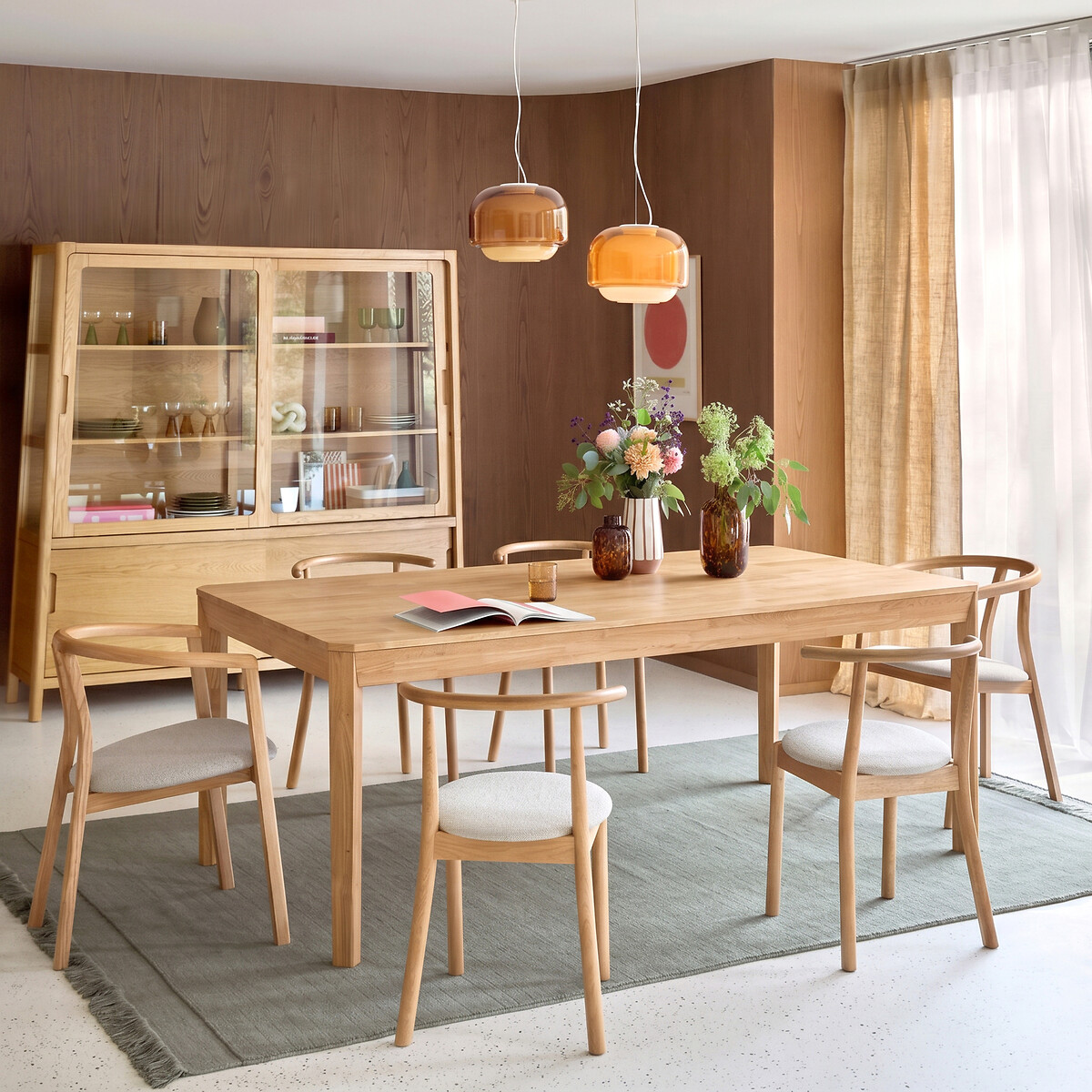 Table à manger, extensible, en chêne, 6 à 10 personnes, NEODELITO coloris chêne, LA REDOUTE INTERIEURS