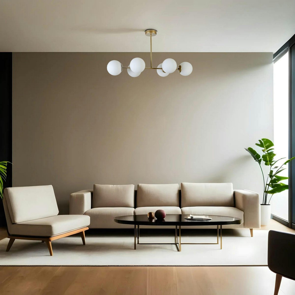 Suspension 6 globes vintage SIERRE blanc, PIER IMPORT
