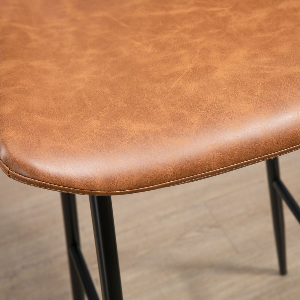 Tabouret de bar Similicuir Marron marron, noir, HOMCOM
